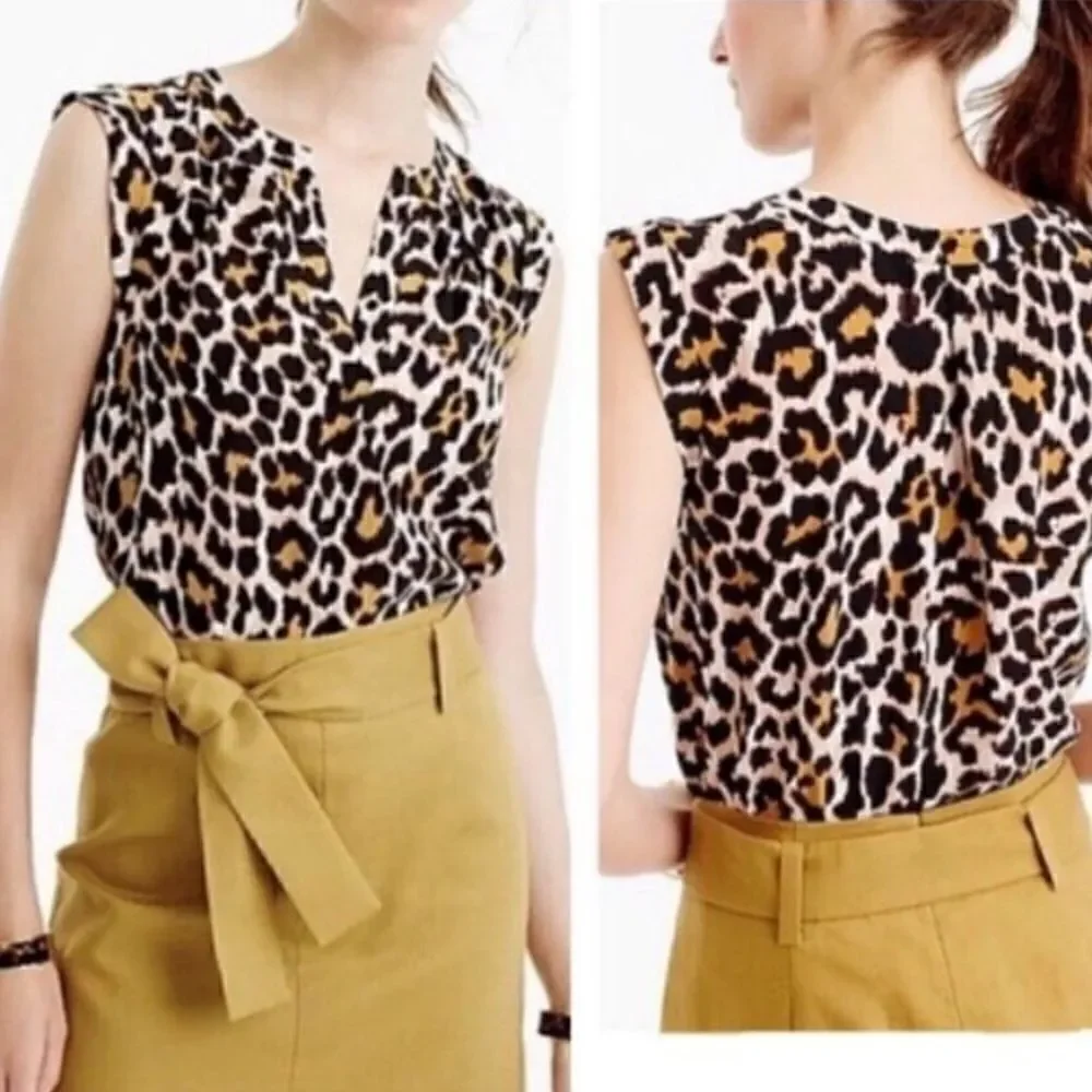 J. Crew Leopard Print Silk Shirt